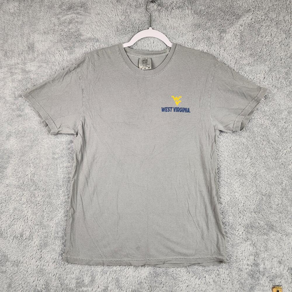 Vintage West Virginia Mountaineers Shirt Mens Medium Gray NCAA Football Logo Y2k